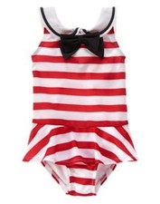 NWT Gymboree Olivia Red Sailor Swimsuit 6 12 18 24mo 2T Toddler Girls