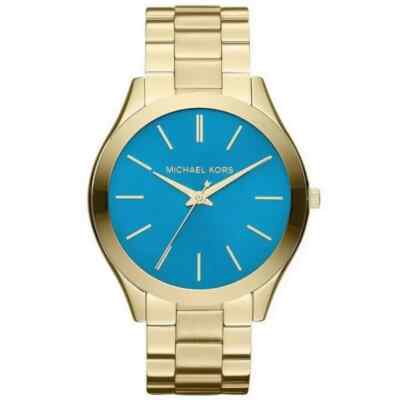 Michael Kors Women\'s Slim Runway Gold-Tone Watch with turquoise face. MICHAEL KORS MK5894 Channing Turquoise Dial | Mercari main image 2