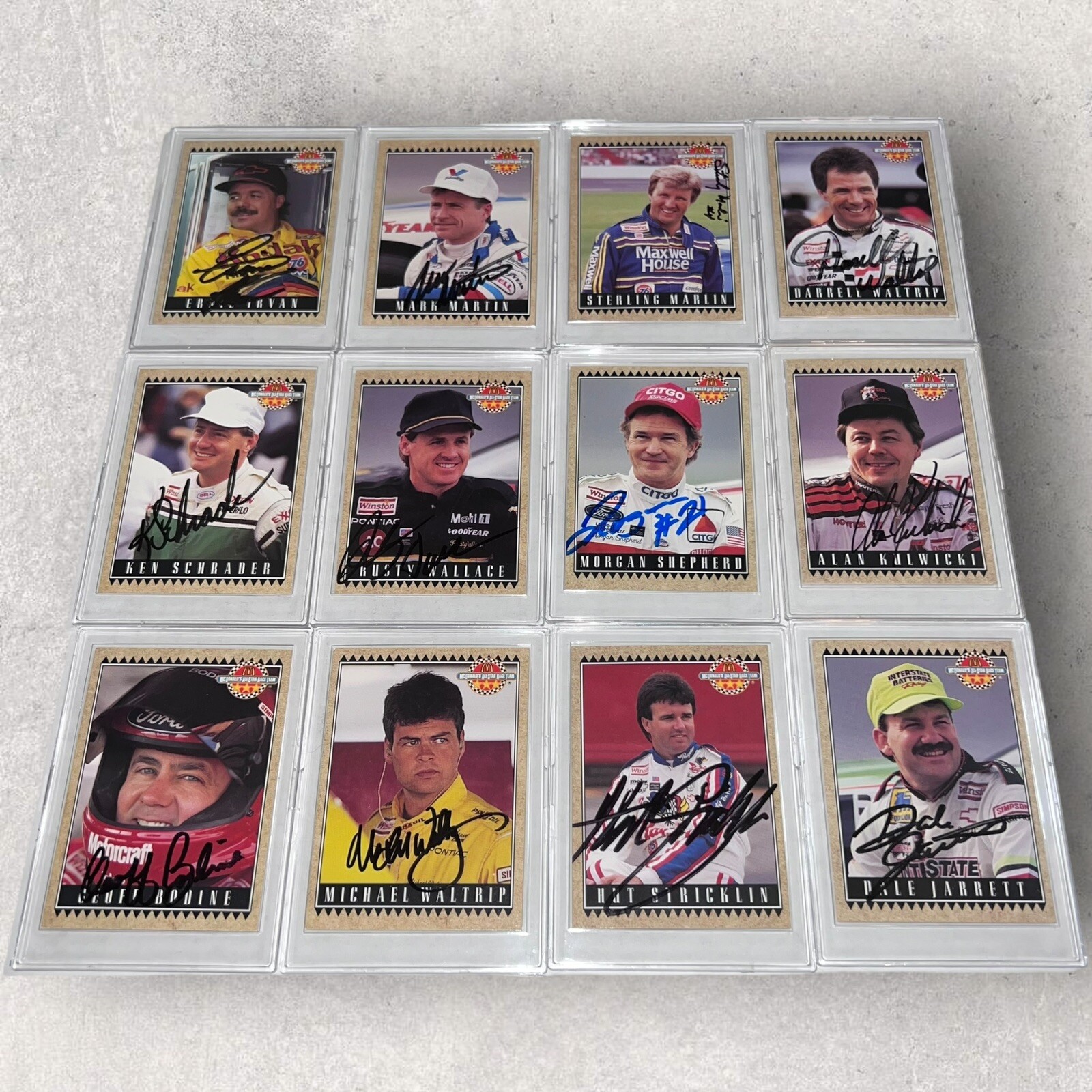 VINTAGE 1992 MAXX MCDONALDS NASCAR signed 36 card SET Earnhardt Allison Kulwicki view 2