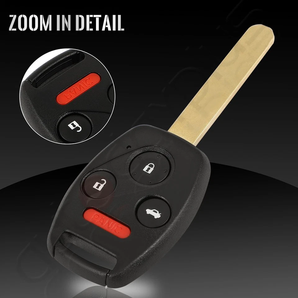 2 Llavero de coche remoto para Honda Civic 2006 2007 2008 2009 2010 2011 4 botones Foto 3 de 4