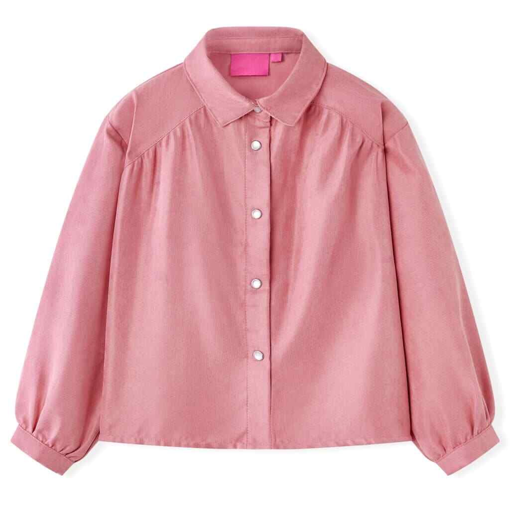 Blusa para Niños con Mangas de Farol Ropa Infantil Cuello de Camisa Rosa Palo vi