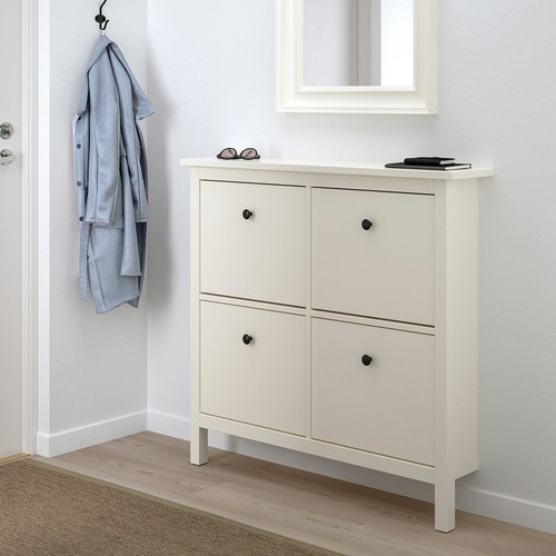 IKEA HEMNES meuble à chaussures avec 4 compartiments 107x22x101 cm blanc - Foto 8 di 8