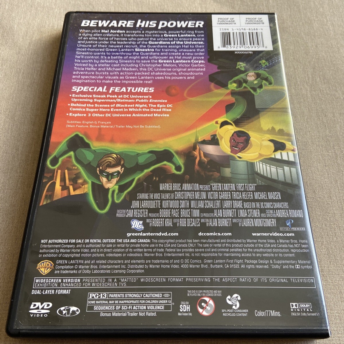 Green Lantern: First Flight (DVD) DC Universe Animated Original