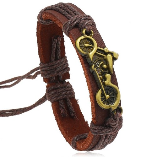 Motorcycle Leather Bracelet for Men - Stylish Durable Handmade Leather Bracelet