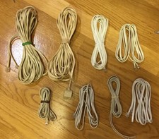  8 BUNDLE RJ-11 Modular Phone Telephone Wire Line Flat Cord/Cable Off white