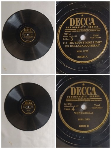 Burl Ives A COLLECTION OF BALLADS AND FOLK SONGS 1945 Shellac LP 78 RPM VG - Picture 6 of 8