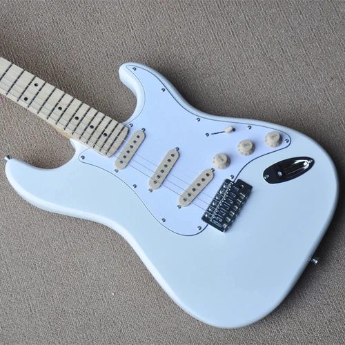 Factory Customized Big Head Notch Electric Guitar White High Quality