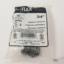  Halex 20422 Flex,  3/4" Squeeze  Connectors, Pack of 3 ( New )