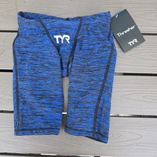 TYR Men Boy Baja Thresher Swim Jammer Race Shorts Blue Size 18 New