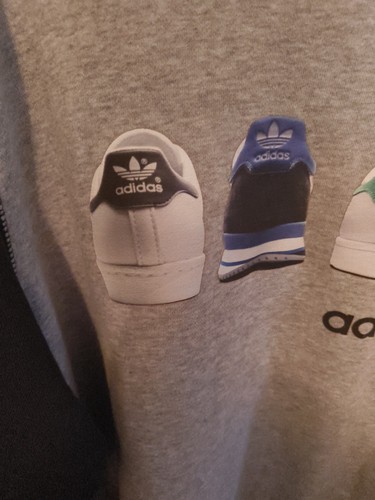adidas Crew Palced Stan Smith Edition Men's Sweater Grey Black 2xl - Picture 4 of 6