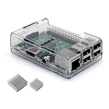 Raspberry Pi 3B Case - Transparent with Heatsink - Access to All Ports