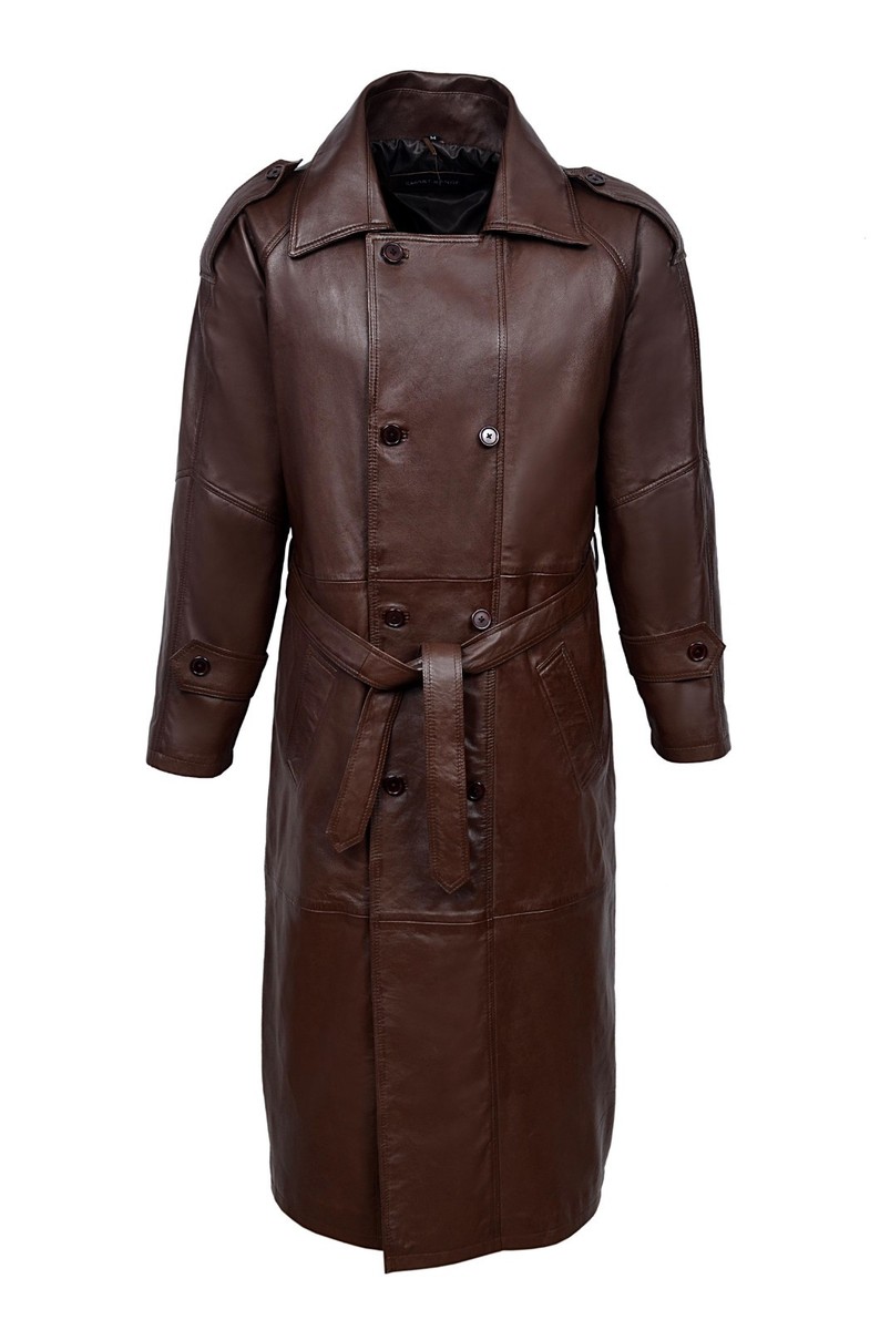 NKVD Soviet Army Brown Men's Military OVERCOAT Real Lambskin