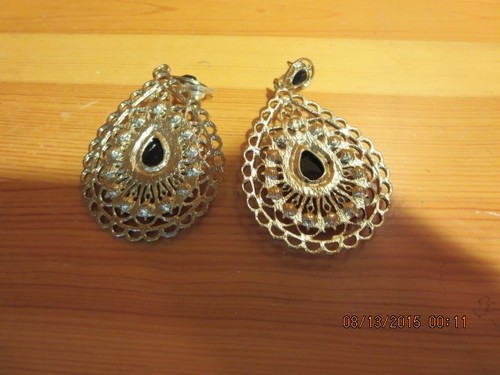 TEARDROP PIERCED EARRINGS--3" LONG-----#R42A-10 - Picture 12 of 24