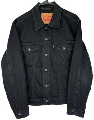 Levis Jacket Mens Small Black Denim Trucker Jeans Type 3 Retro Levi