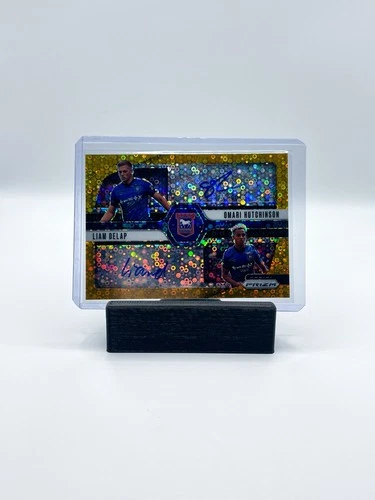 2024-25 Prizm EPL Ipswich Liam Delap/Omari Hutchinson Dual Gold Disco Auto /10
