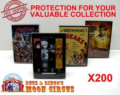 200x DVD STANDARD CASE (SIZE DV 1)-CLEAR PLASTIC PROTECTIVE BOX PROTECTOR SLEEVE