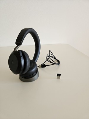 Jabra Evolve2 75 MS Stereo USB-A Headset mit Ladestation Link380a Schwarz
