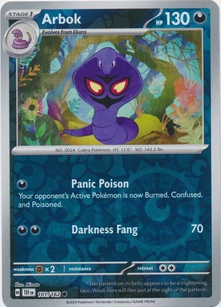 Pokemon Arbok Common 101/162 Temporal Forces Reverse Holofoil NM