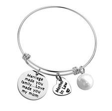 Mother-In-Law Gift Charm Bracelet Adjustable Marriage Made You Family Love