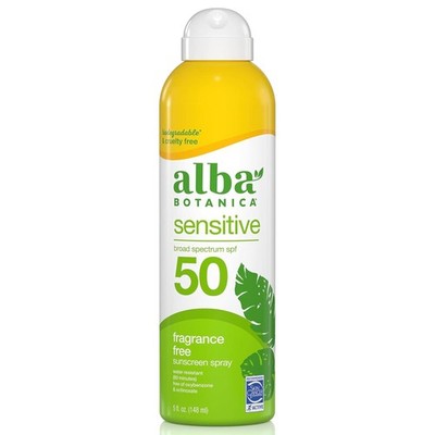 Alba Botanica Sensitive Sunscreen Fragrance Free Arisol Spray SPF 50 6oz 12/27