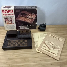 BORIS Diplomat Vintage Computer Chess Companion w/ Box Manual Tested Works