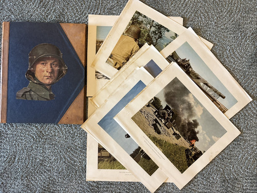 Org Rare WWI German Military War Memories Photo Album Scrapbook & 15 WW2 Prints