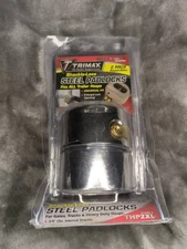 Trimax THP2XL Hockey Puck 2 Pack Keyed Alike Trailer Door Steel Padlock