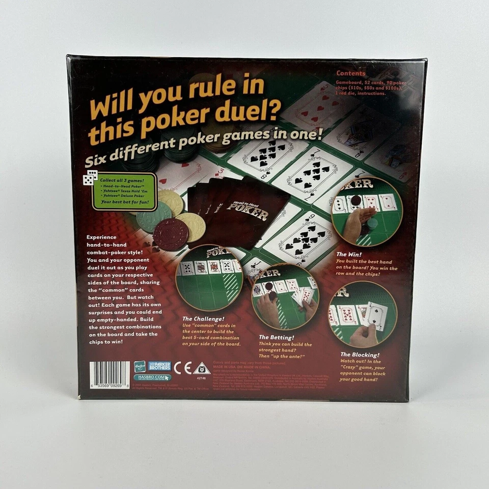Head-to-Head Poker Card Board Game 2005 Parker Brothers Brand New Factory Sealed - Image 2 of 4