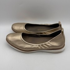 Cole Haan OriginalGrand Ballet Flats Women 7.5B Gold Metallic Leather W18462