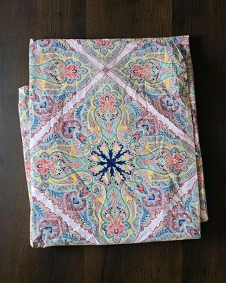 Pottery Barn Penelope Medallion Full Queen Duvet Cover Colorful Boho Rainbow EUC