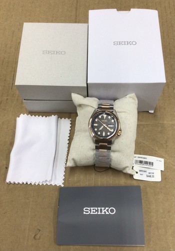 Seiko SRPE58 Men's Seiko 5 Sports Two Tone Steel Automatic Watch With Black Dial