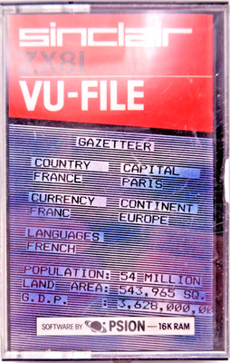 SINCLAIR ZX-81 -- VU-FILE (PSION)
