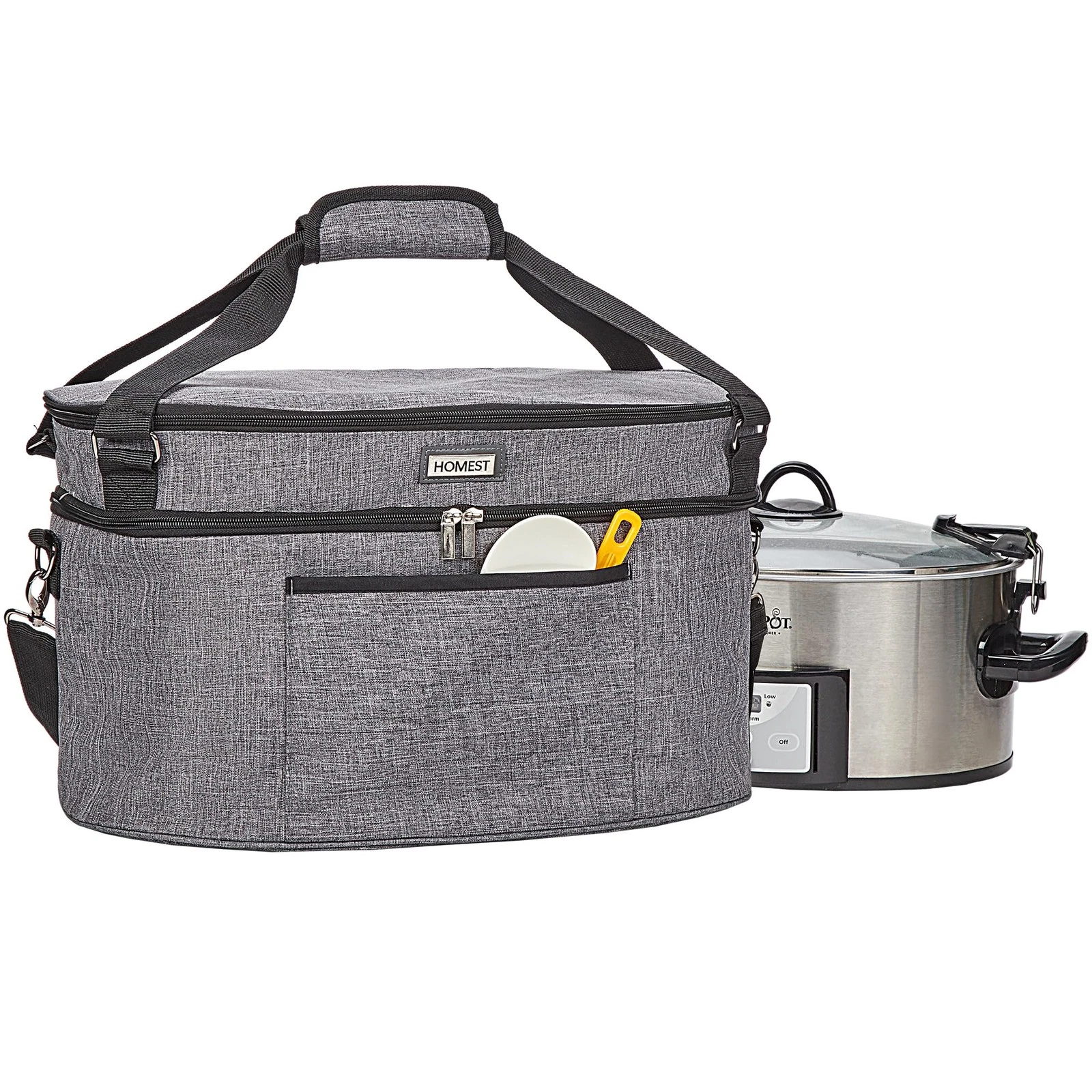 Slow Cooker Bag for Crock-Pot 6-8 Quart, Insulated Travel Carrier with Easy t...