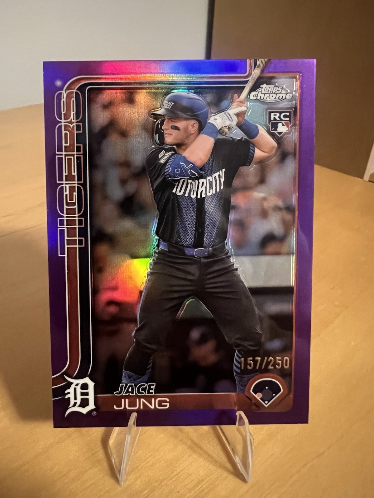 2025 Topps Chrome Jace Jung Purple Refractor /250 #225 Detroit Tigers Rookie RC