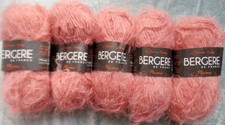 5 x 50g Balls Bergere De France Plume Chunky Brushed Wool Blend Rose Pink