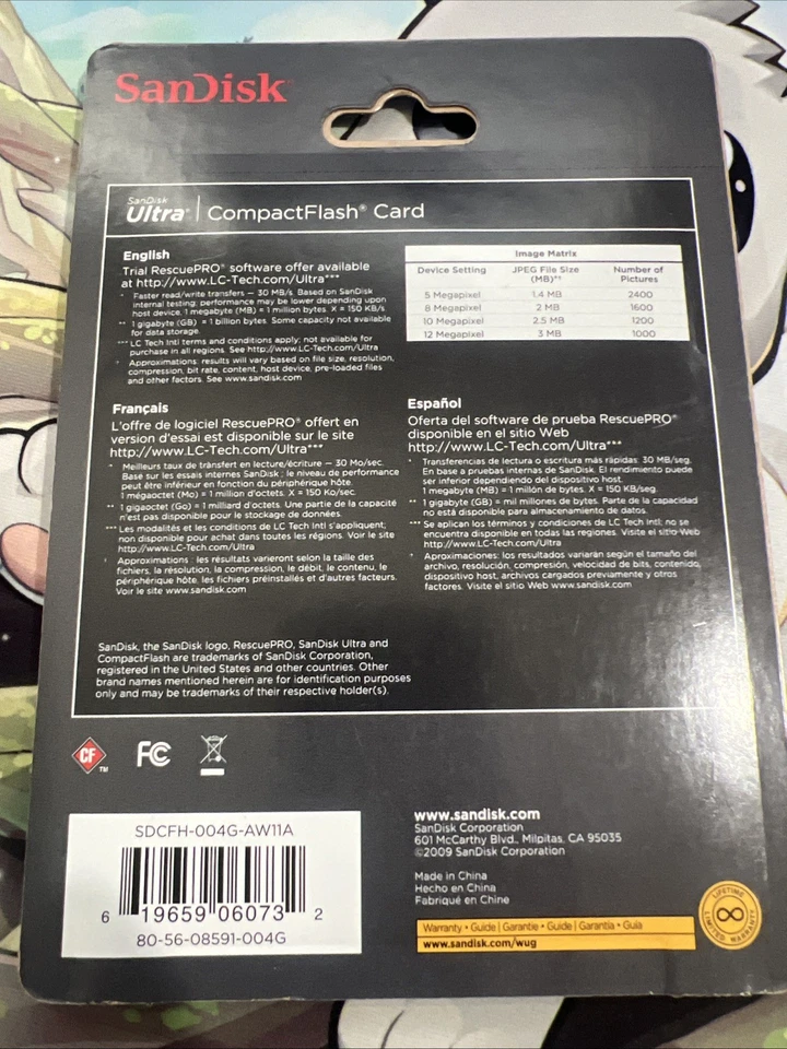 NEW Sandisk Ultra Genuine 4GB 30MB/s CF Compact Flash Camera Memory Card SEALED - Image 3 of 4