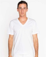 Los Angeles Apparel Unisex USA-Made Fine Jersey V-Neck T-Shirt  | 13 Colors XS-S