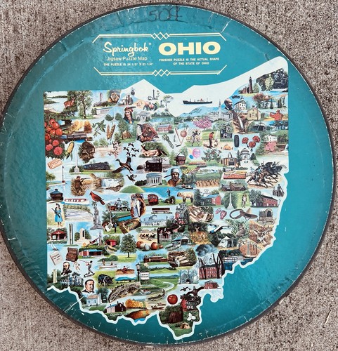 Vtg 1969 Springbok Contour 500pc jigsaw puzzle Ohio 5007 COMPLETE w/ Index