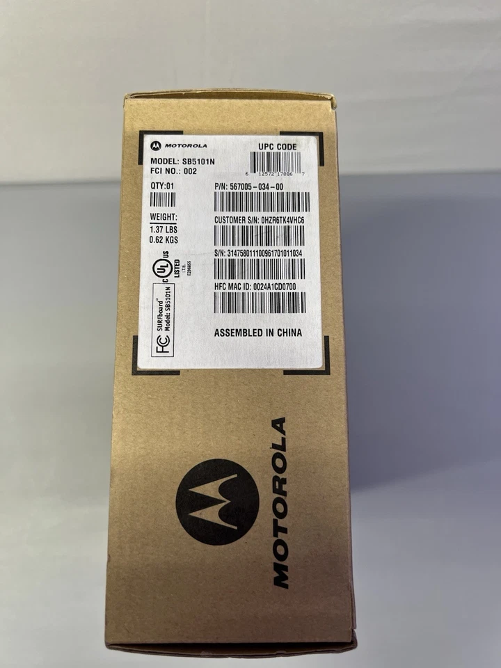 Motorola Surfboard SB5101 Cable Modem Black: New In Box - Image 2 of 4