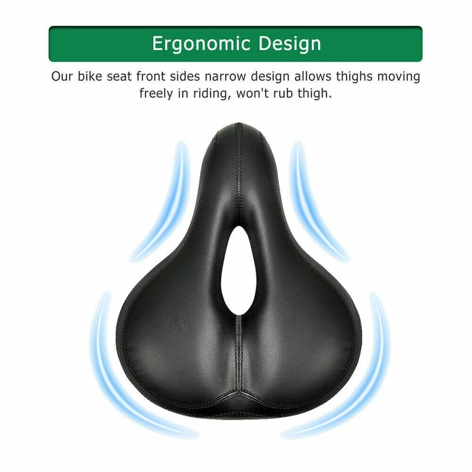 Comfort Wide Bike Seat Cushion Soft Padded Mountain Cruiser Road Bicycle Saddle - Image 3 of 4