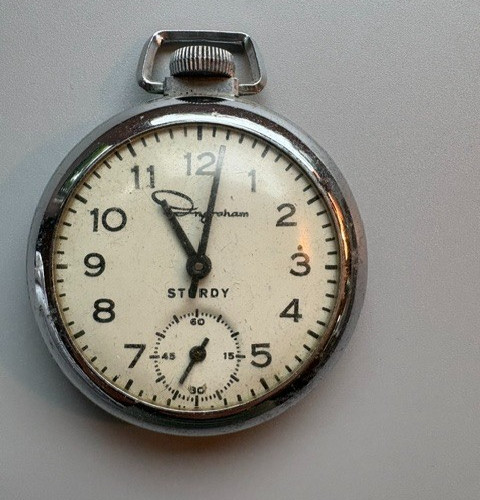 Vintage Ingraham STURDY Pocket Watch Runs - Gem