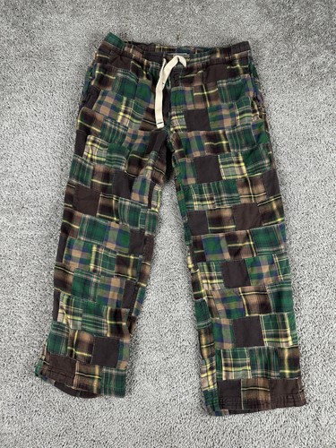 American Eagle Pantaloni Uomo Medium Plaid Patchwork Pigiama Salopette Dormitorio Relaxed