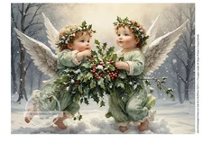 Christmas Cherubs #2 | A4 Rice Paper | Paper for Decoupage | Decoupage Central