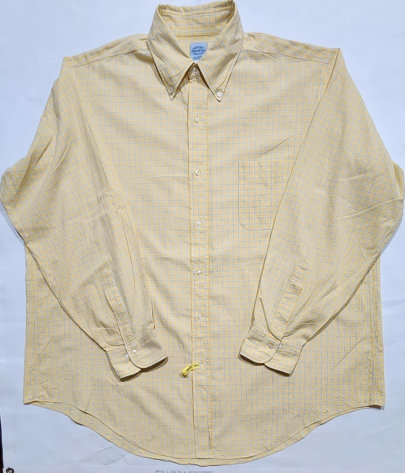 Mercer & Sons Men's Plaid Check Button Down Cotton Pocket Shirt USA 18/35 (L) - Image 2 of 4