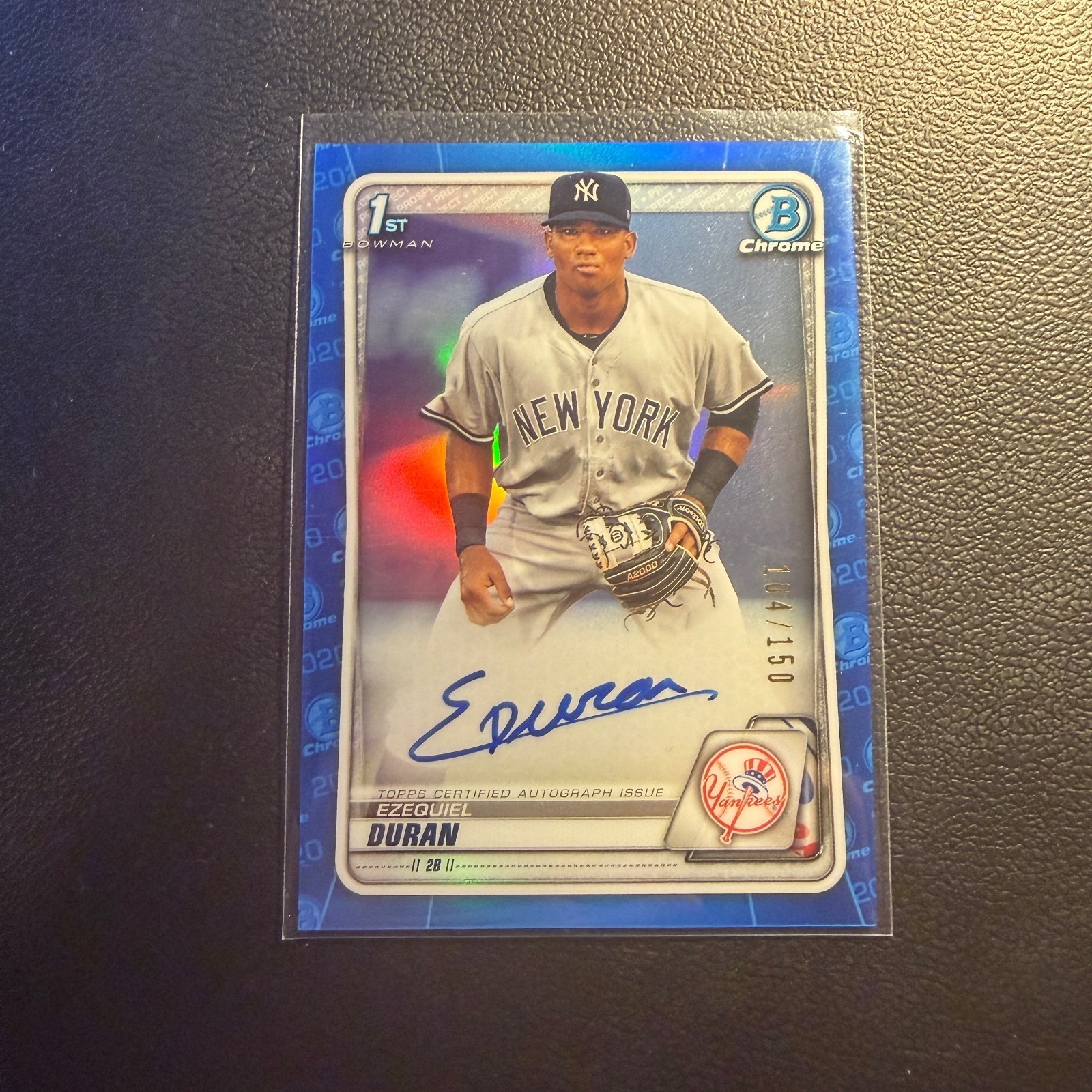 2020 Bowman Chrome - Ezequiel Duran Auto Blue /150 #CPA-ED