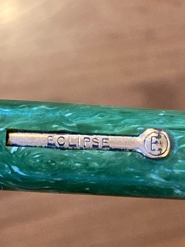 Vtg Eclipse "Duplo" Flat Top Fountain Pen w 14K Nib Unrestored 5 3/4" Excellent - Picture 8 of 13
