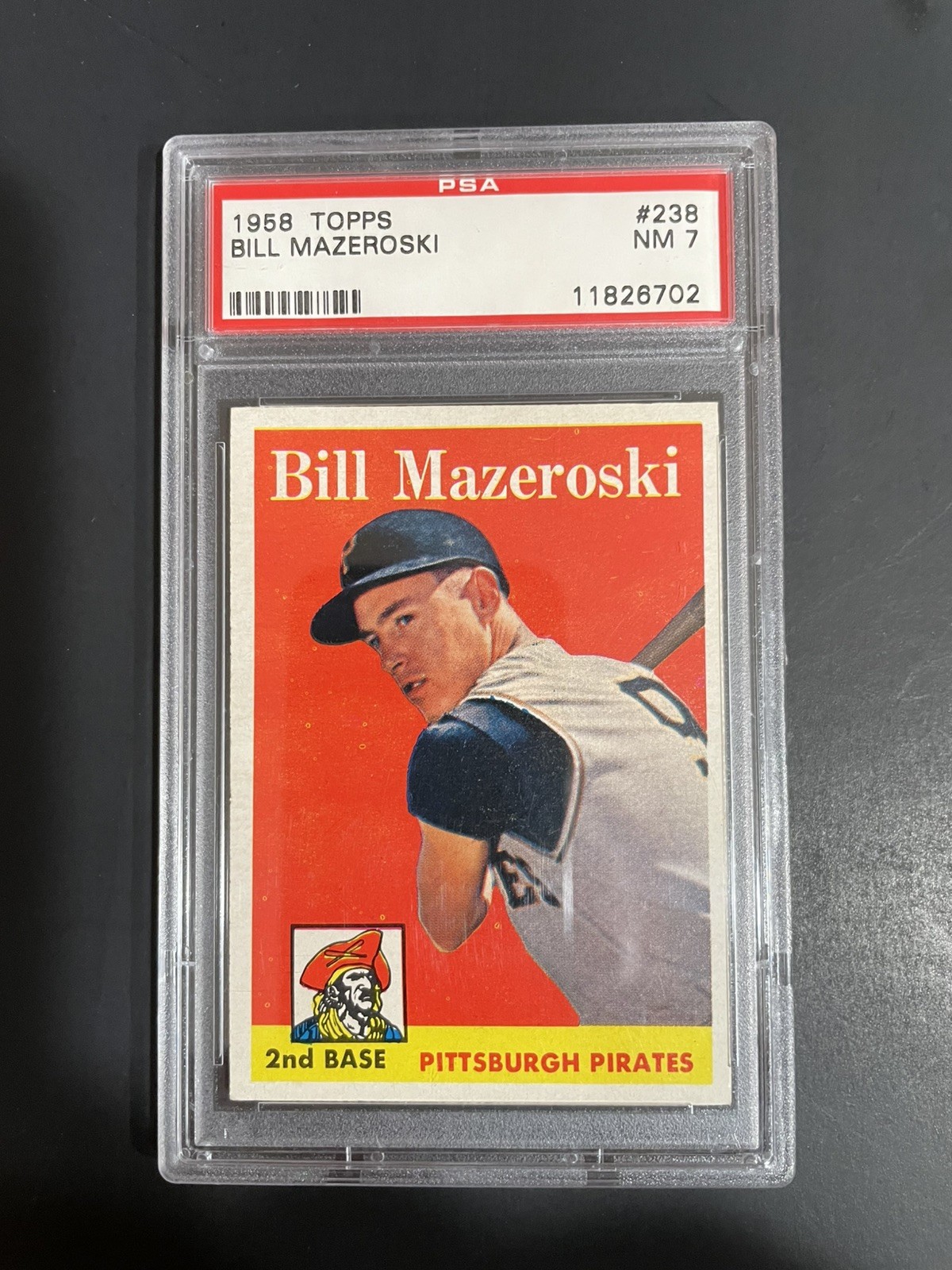 1958 TOPPS BILL MAZEROSKI, #238, PSA 7, HOF (Free Shipping On Any 3!)