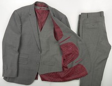 Ted Baker 3 Piece Suit Mens Size 46R W40 L31 Blazer Jacket Waist Coat Trousers
