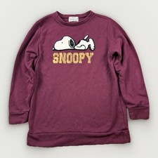 Snoopy Sweatshirt Tunic Peanuts Worldwide Burgundy Chenille Patch Women s Small