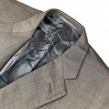 Hickey Freeman Men's 100 Wool 2-Button Blazer Beige/Brown   46R